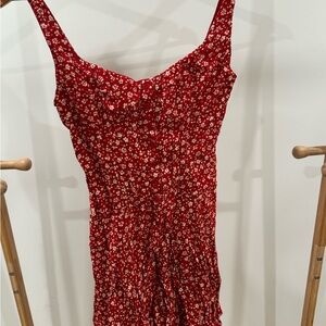 Red Floral Sleeveless Dress